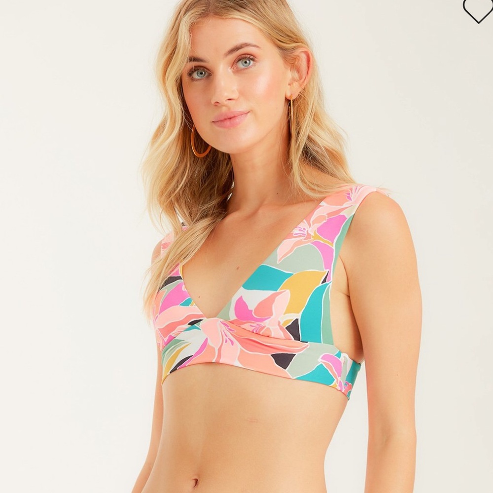 Billabong Wild Sun Plunge Bikini Top - Size Large - New w/out Tags